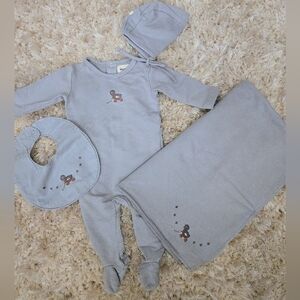 Mema Knits 4-Piece Baby Set – Size 6 Months – Luxury Soft Knit Outfit